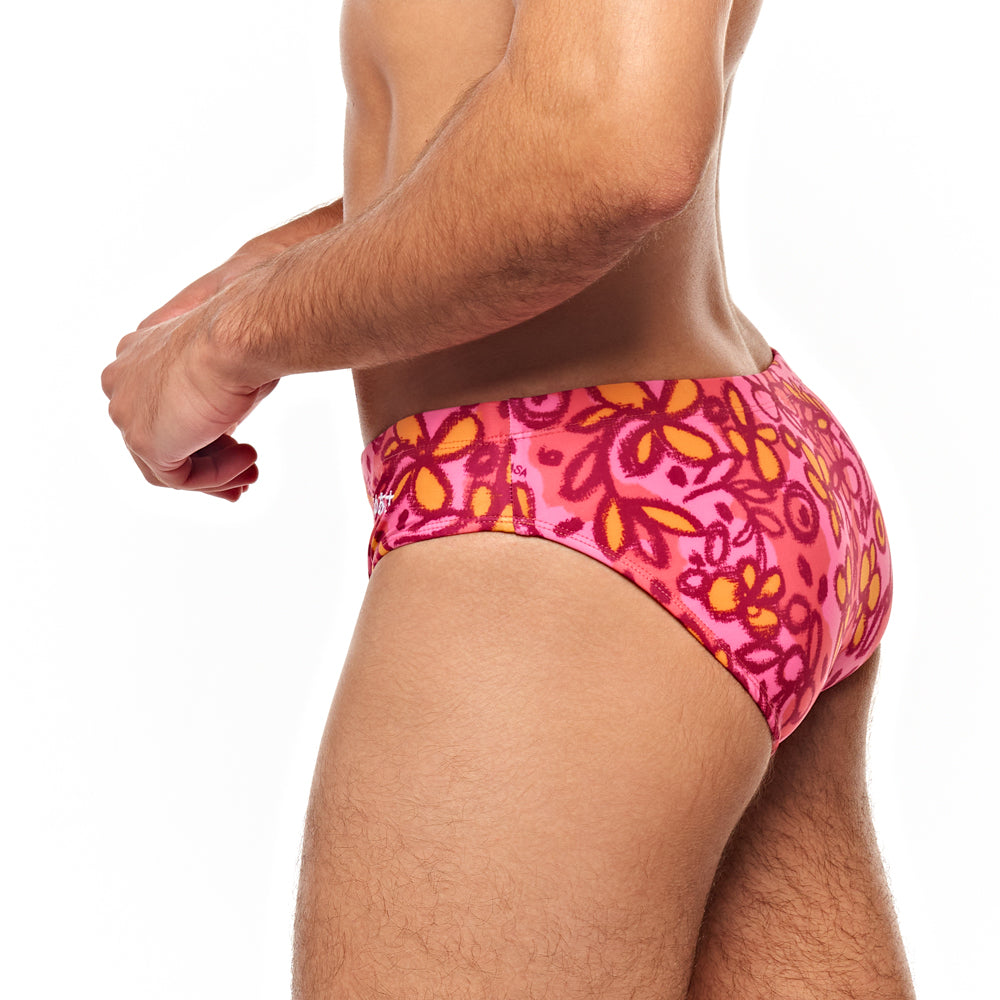 Classic Swim Brief - Sketchbook Cosmos Pink Multi