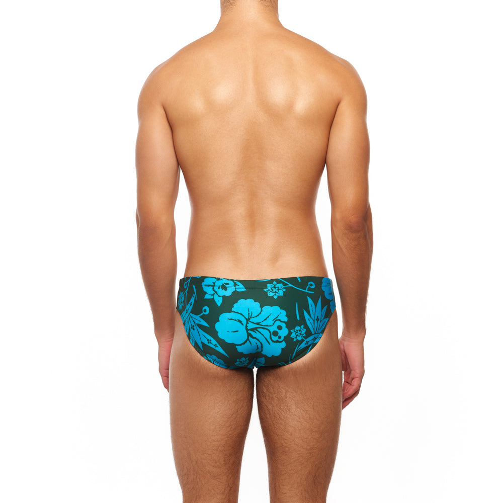 Classic Swim Brief - Island Flower - Douglas Fir