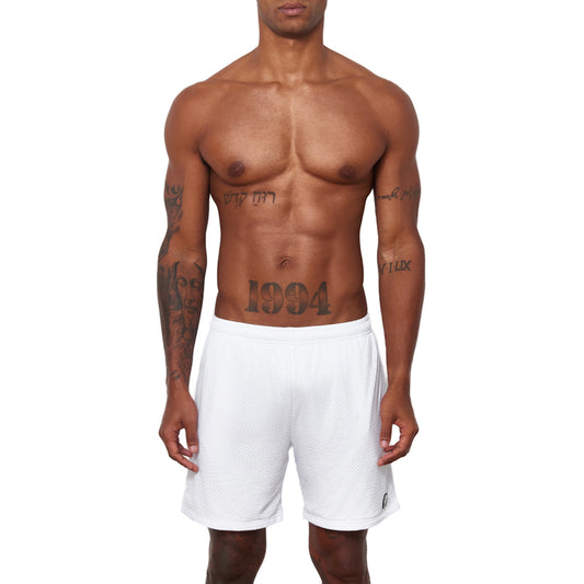 6" Mesh Lounge Short - White