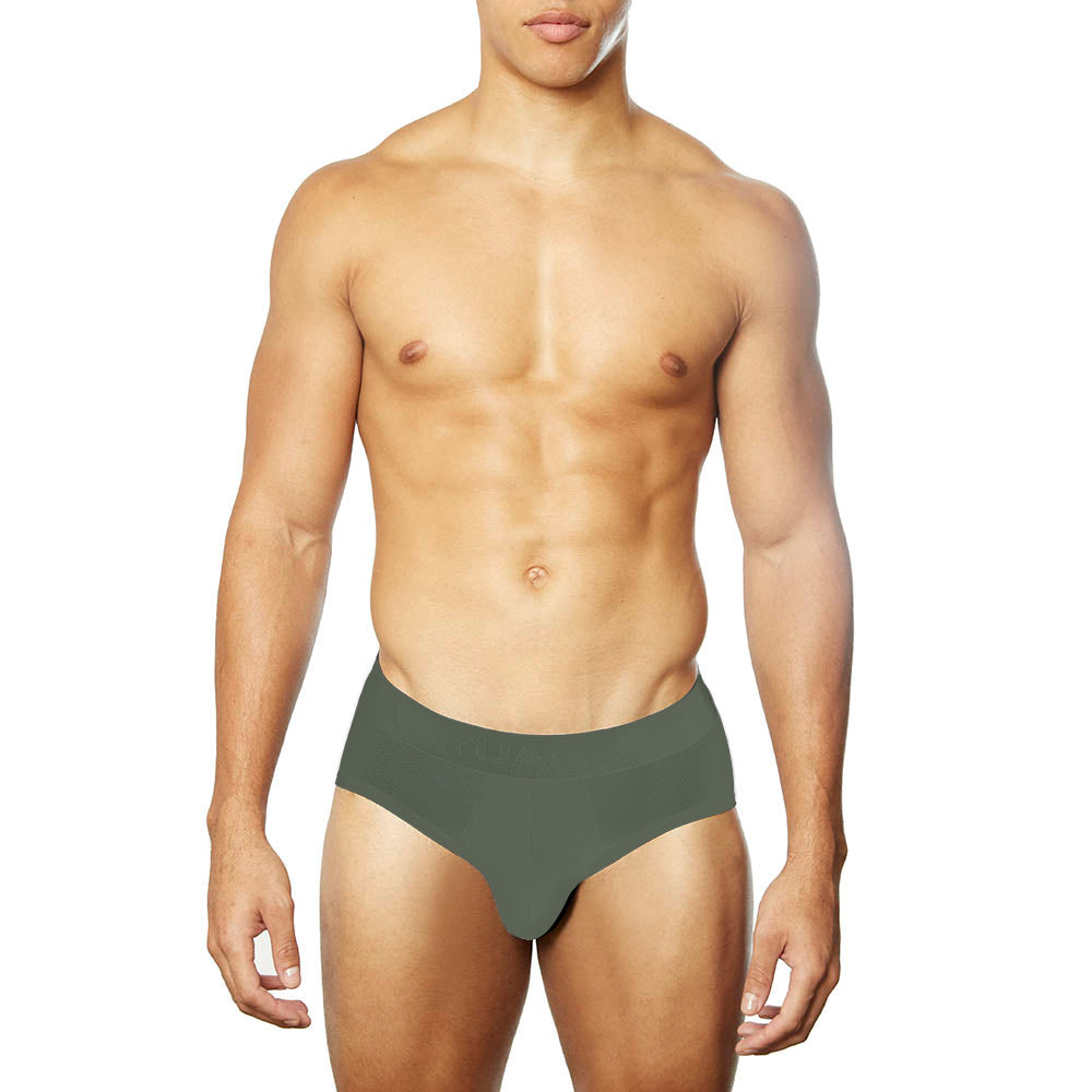 Carbon Mesh Tagless Hip Brief Olive Green