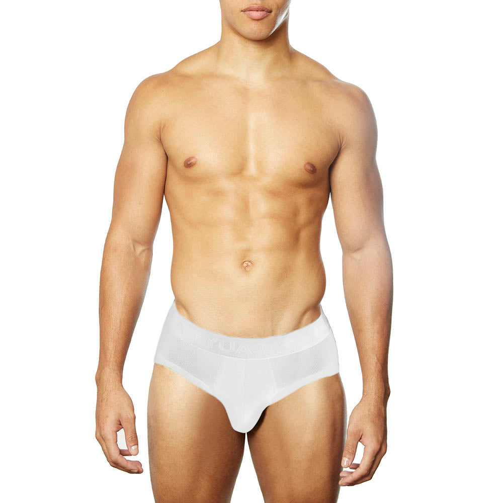 Carbon Mesh Tagless Hip Brief Optic White